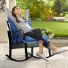 Outsunny Outdoor Wicker Rocking Chair with Padded Cushions, Aluminum Furniture Rattan Porch Rocker Chair w/ Armrest for Garden, Patio, and Backyard - image 2 of 4