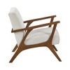 Chenille Upholstered Accent Armchair with Plush Seat Cushion and Chestnut Finish Frame - 2 of 4