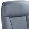 BenchMaster Bruce Bermuda Gray Faux Leather Recliner Chair Modern with Ottoman Footrest Ergonomic Manual Reclining for Bedroom - 3 of 4
