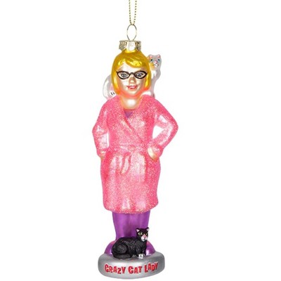 Accoutrements Crazy Cat Lady Glass Holiday Ornament