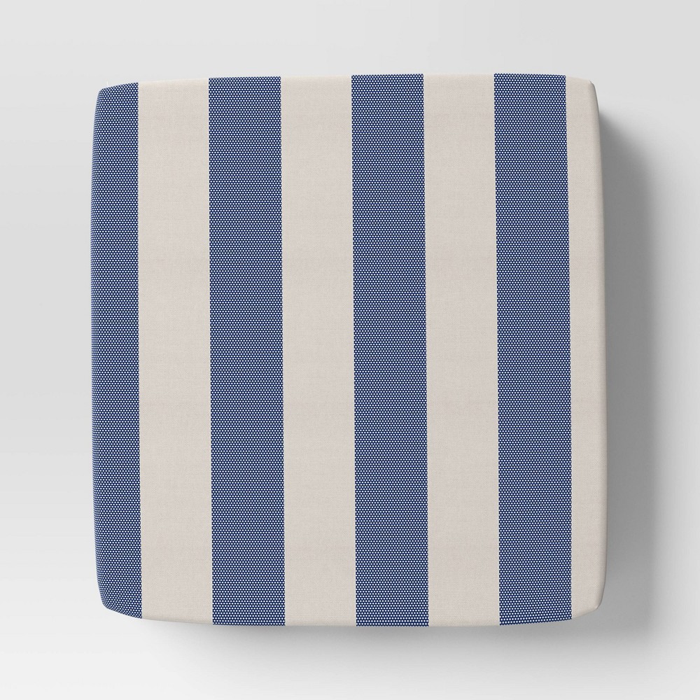 Photos - Pillow 24"x22" Cabana Stripe Outdoor Deep Seat Cushion Navy Blue - Threshold™