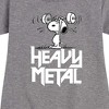- Peanuts - Heavy Metal Snoopy Graphic Short Sleeve Fleece Dress - 2 of 4