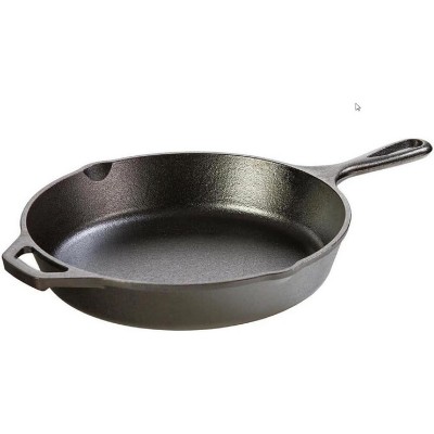 Attop 10.25 Inch Cast Iron Skillet – Pre-Seasoned Frying Pan with Teardrop Handle Black