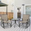 Outsunny 2-Person Gliders Outdoor Swing Chair Set with Breathable Mesh Fabric, Steel Frame for Garden, Backyard, Patio, Dark, Brown/Khaki - 2 of 4