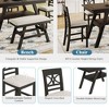 NicBex 6-Piece Farmhouse Counter Height Dining Set, 60" Table with Storage Shelf, 4 Chairs & Bench, Rustic Kitchen Table Set - 2 of 4