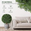 24" Artificial Topiary Boxwood Ball Trees, Set of 2 UV Resistant Plants, Faux Boxwood with Pots for Front Porch, Indoor Walkway, Entryway Decorating - 4 of 4