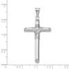 Black Bow Jewelry Men's 14k White Gold Hollow Tube Rope Cross Pendant - 4 of 4