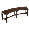 Tangkula Curved Bench Carbonized for 2-Person Pine Wood Legs Backless Curved Garden Bench for Patio - 2 of 3