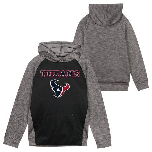 NFL Houston Texans Boys' Black/Gray Long Sleeve Hooded Sweatshirt - L