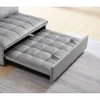 NicBex Convertible Sofa Bed Loveseat Couch with Pull Out Bed & Detachable Backs,Upholstered Velvet Sleeper Sofa for Living Room,Bedroom,Gray - 3 of 4