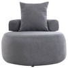 Garvee 32" Modern Round Chair with Pillow Soft Skin-Friendly Chenille Fabric Leisure Chair for Living Room Bedroom Home Office Light Gray - 4 of 4