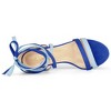 Allegra K Women's Faux Suede Open Toe Color Block Heel Lace Up Sandals - 4 of 4