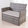 Mshliw 4-Piece Outdoor PE Wicker Furniture Set, Patio Gray Rattan Sectional Sofa with Washable Cushions for Garden, Porch, or Balcony - 3 of 4