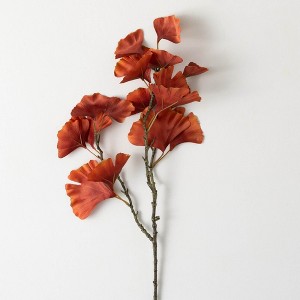 28"H Sullivans Artificial Red Fall Gingko Spray - 1 of 3