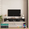 Floating TV Stand Wall Mounted with 16-Color LED & Charging Station, 69" Modern Media Console for 65 Inch TV-3irtyhousy - 2 of 4
