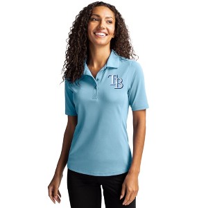 Tampa Bay Rays Cutter & Buck Virtue Eco Pique Recycled Womens Polo - 1 of 1