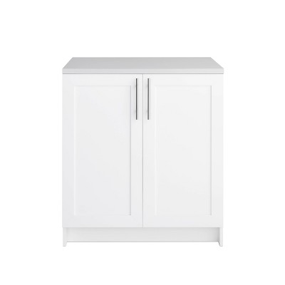 White Freestanding Office Storage Cabinet with Adjustable Shelves