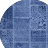Navy Blue And Denim Blue Patchwork Washable Indoor Outdoor Area Rug - 4 of 4