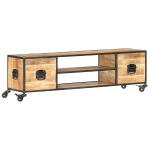 vidaXL TV Stand 51.2"x11.8"x15.4" Solid Wood Mango - 1 of 4
