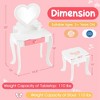 Costway Kids Vanity Set Makeup Table Chair Set Heart-shaped Mirror Accessories Included - 3 of 4