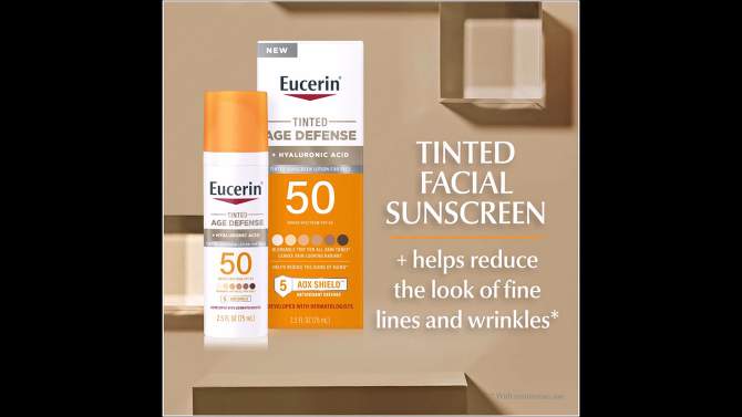 Eucerin Age Defense Face Sunscreen Tinted Lotion - SPF 50 - 2.5 fl oz, 2 of 17, play video