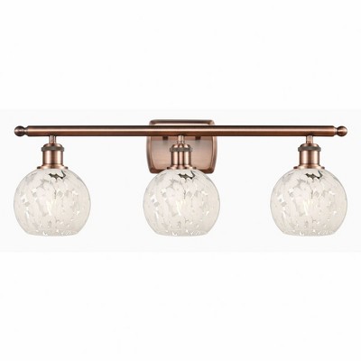White Mouchette - 3 Light Bath Vanity In Modern Style-9 Inches Tall and 26 Inches Wide