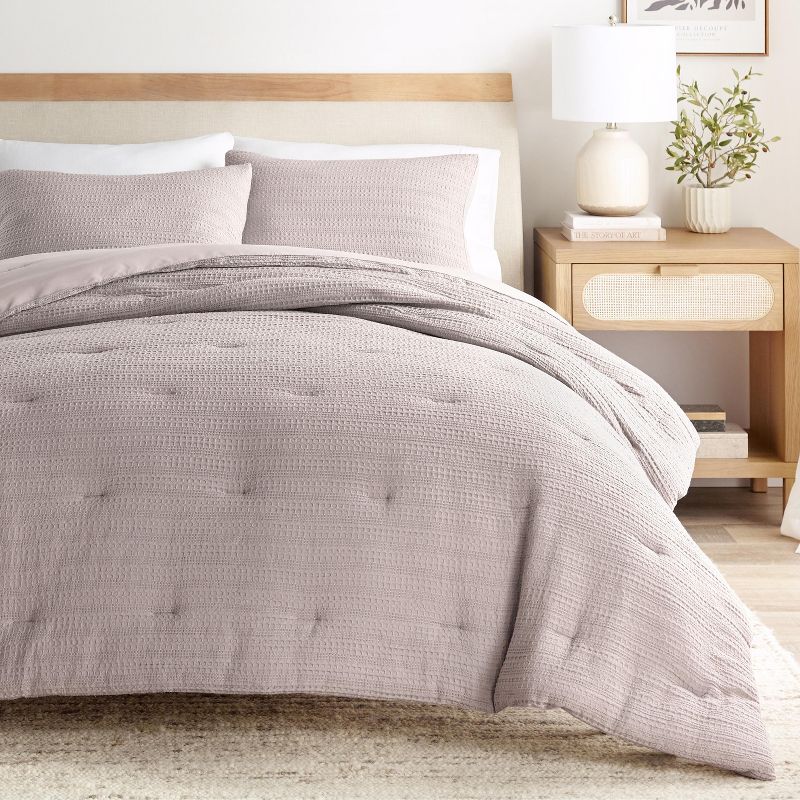 Waffle Textured Comforter Set All Season Down-Alternative Ultra Soft Bedding - Becky Cameron, 5 of 16