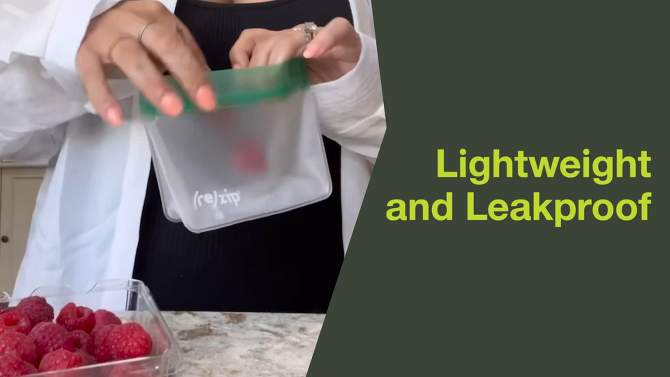 (re)zip Reusable Leak-proof Food Storage 6 Cup Tall Pantry Bag, 2 of 6, play video