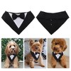 Unique Bargains Dog Wedding Tux with Bowtie and Adjustable Magic Tapes Black 1 Pc - 3 of 4