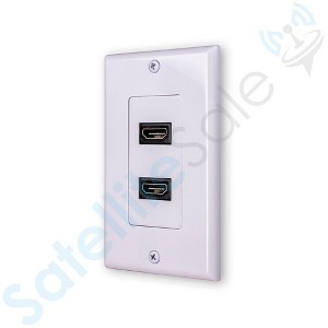 SatelliteSale Universal HDMI 1.4 Wall Plate 10.2Gbps 4K/30Hz White With Screws And Wall Bracket Included - 1 of 4