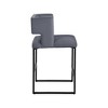 Meridian Furniture,Caleb Grey Velvet Counter Stool, Set of 2 - 3 of 4