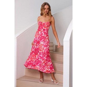 cami for low cut dress Crisscross Tie Side Backless Asymmetrical Hem Dress, White / XS this dress combines elegance with modern flair Backless Slit Scoop Neck Maxi