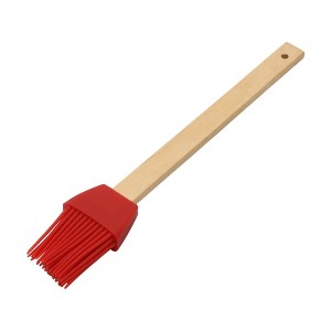 Unique Bargains Basting Brush 28g Wooden Handle Baking Brush Dishwasher Safe Silicone 9.25"x1.5" 1Pcs - 1 of 4