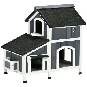 Resenkos Cat Cage, Cat Crate Kennel Enclosure Playpen,Outdoor Cat House with Weather-resistant Roof & Garden Bed, Outdoor Cat Shelter Enclosure, Gray - 1 of 1