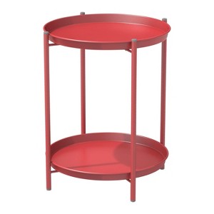 Decksplore Small Round Side Table Outdoor Side Table Patio End Table - 1 of 4