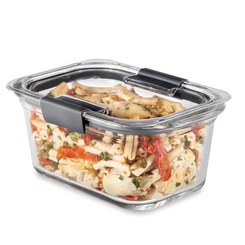 Rubbermaid Brilliance Glass Food Storage Containers, 8-Cup Food Containers with Lids, 2-Pack, Size: BPA Free and Leak Proof, Large