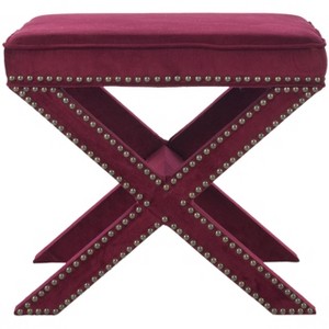Palmer Ottoman With Silver Nailhead - MCR4589 - Safavieh - 1 of 4