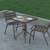 Emma and Oliver 23.5" Square Tempered Glass Metal Table with Smooth Ripple Design Top - 4 of 4