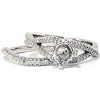 Pompeii3 5/8ct Diamond Engagement Wedding Ring Set 14K White Gold - 3 of 4