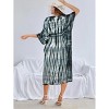 LA LEELA Women's House Daily Routine Evening Wear Maxi Slit Dresses Caftan Loungewear Casual Long Cover up Caftans for Women 1X-2X Black, Tie Dye - 4 of 4