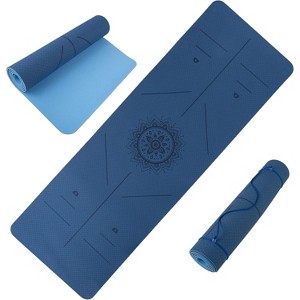 Non-Slip Yoga Mat with Alignment Marks – Lightweight Portable Exercise Mat with Carry Strap for Home, Travel & Fitness - 1 of 4