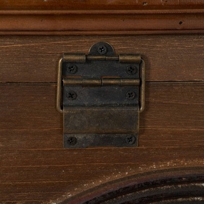 Antique Arch Brown Solid Wood Storage Trunk 20"