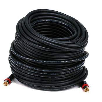 Monoprice Coaxial Audio/Video - 100 Feet - Black | RCA CL2 Rated RG6/U 75ohm (for S/PDIF, Digital Coax, Subwoofer & Composite Video