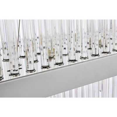 Elegant Chrome and Glass 24-Light Linear Island Chandelier