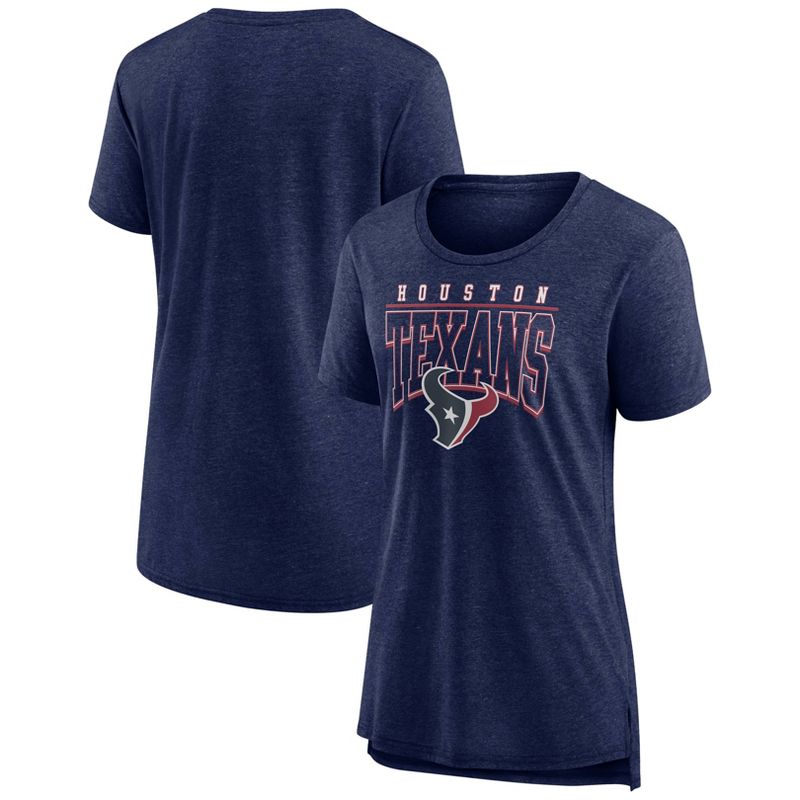 NFL Houston Texans Women&#39;s Champ Caliber Heather Short Sleeve Scoop Neck Triblend T-Shirt, 1 of 4