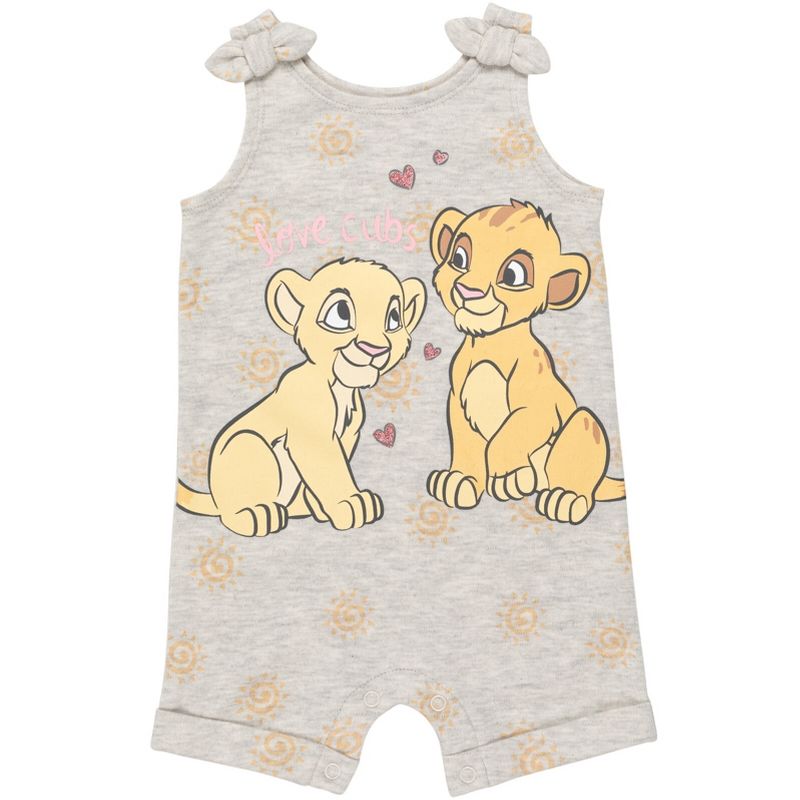 Disney Lion King Minnie Mouse Winnie the Pooh Simba Baby Girls Romper and Headband Newborn to Infant, 3 of 8