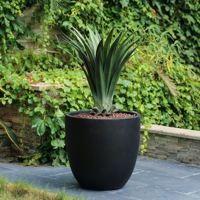 White Round Magnesium Oxide Outdoor Planter 17.2"
