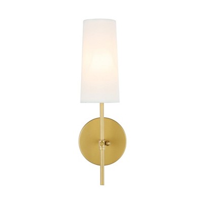 Elegant Lighting Mel 1 light Brass and White shade wall sconce
