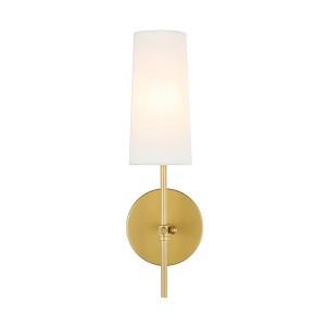Elegant Lighting Mel 1 light Brass and White shade wall sconce - 1 of 4
