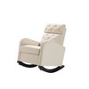 DOMETOUR 26 Inch Velvet Upholstered Rocking Chair, Nursery Rocking Chair Armchair with Side Pocket for Living Room/Baby Room/Bedroom - 3 of 4